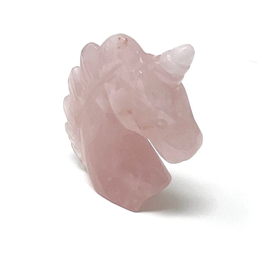 Rose Quartz Pink Unicorn Horse Carving Natural Crystal Stone Healing love - Picture 3 of 7